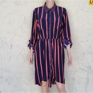 Striped Pink and Navy  Dress